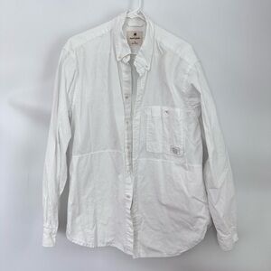 Snow Peak Organic Cotton Poplin Button Down Shirt White size XL
